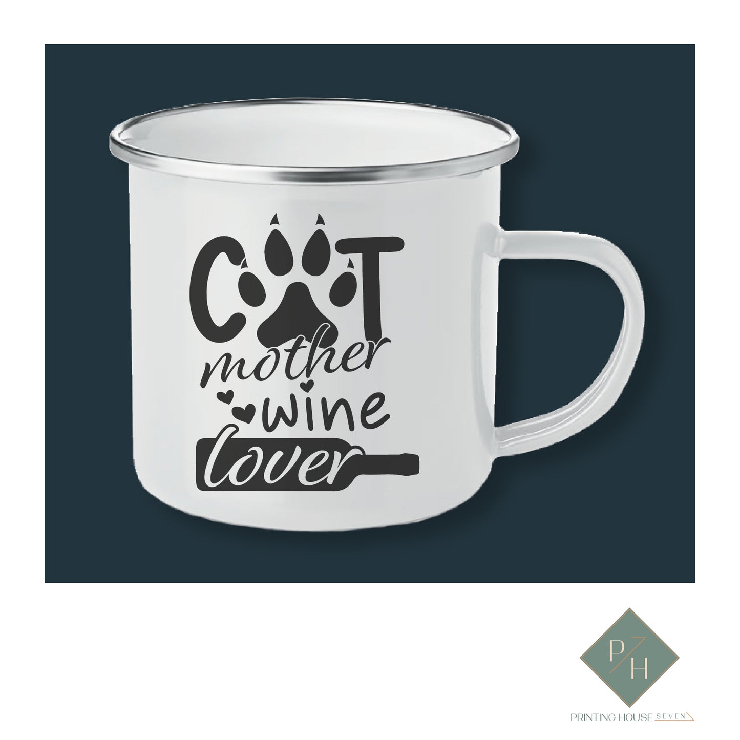 Cat Mother Wine Lover - Enameled Jug