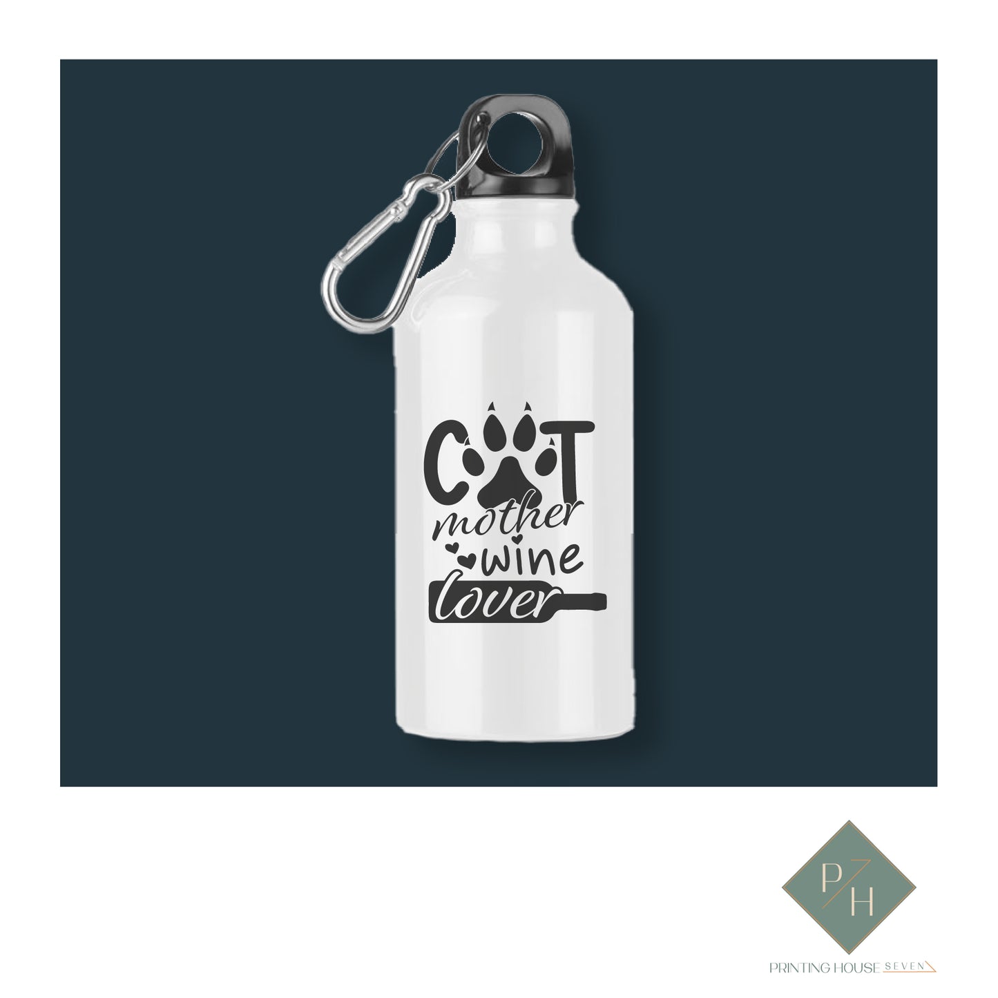 Cat Mother Wine Lover - Bottle With Carabiner