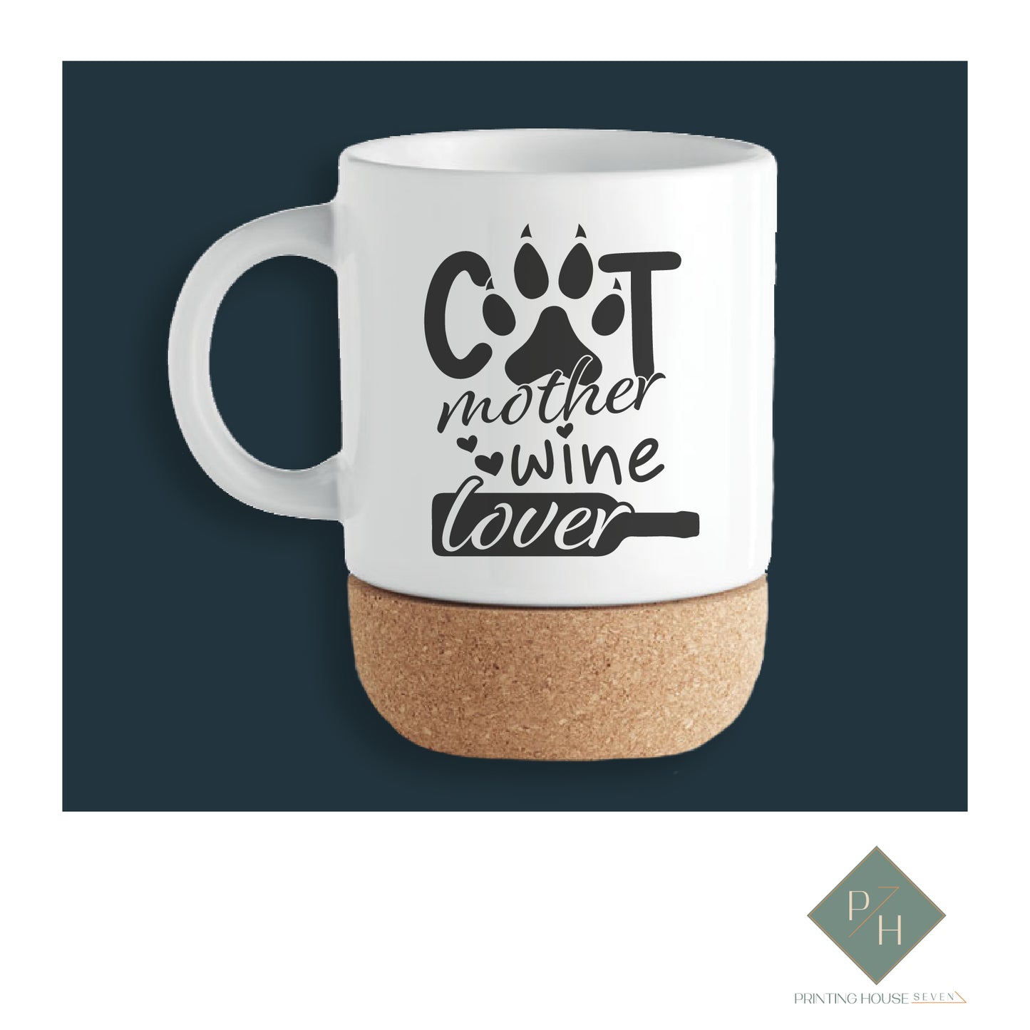 Cat Mother Wine Lover - Cork Bottom Glass