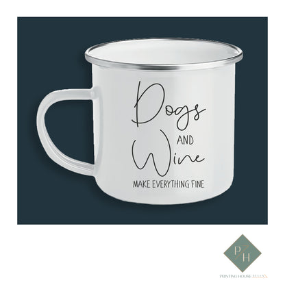 Dogs and Wine - Enameled Jug