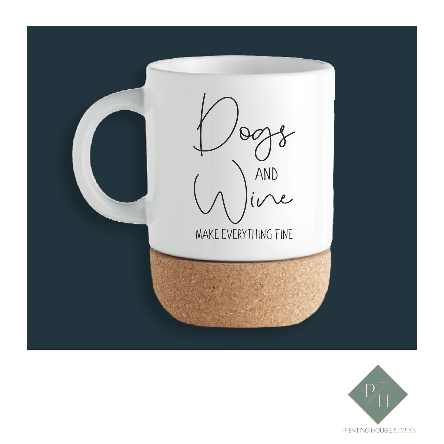 Dogs and Wine - Cork Bottom Glass