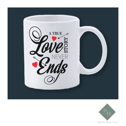 A True Love Story Never Ends - Mug With Your Initials