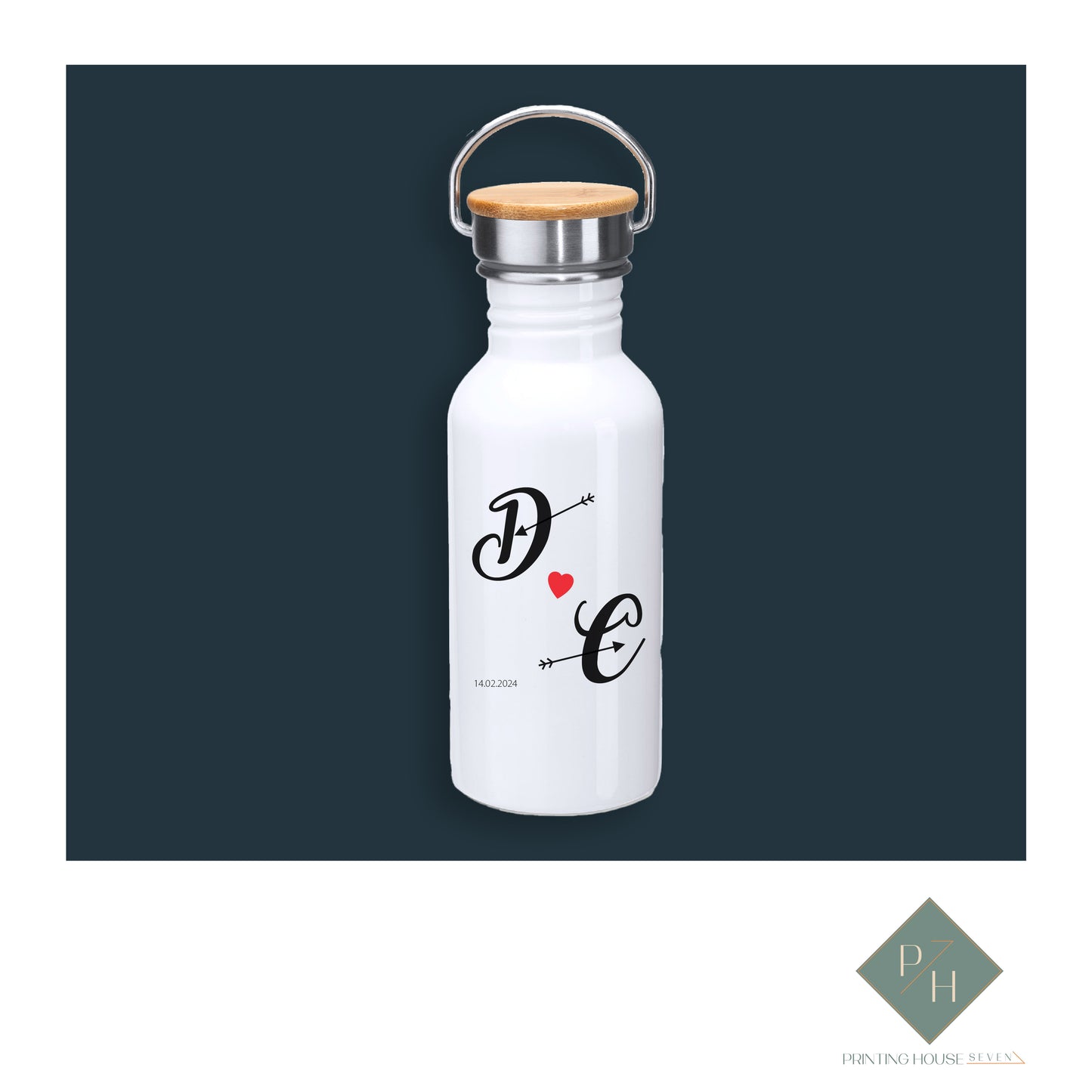 A True Love Story Never Ends - Steel Bottle With Your Initials