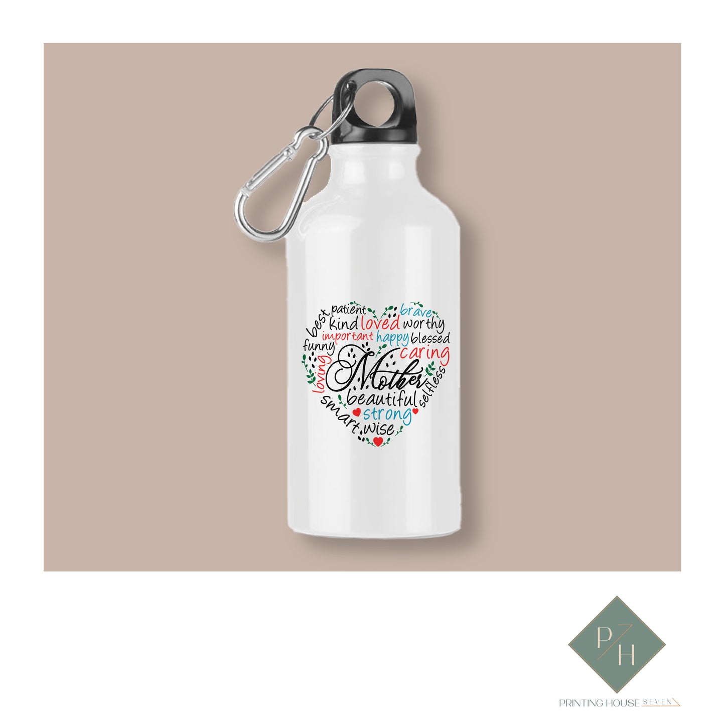 Mother Quotes - Bottle With Carabiner