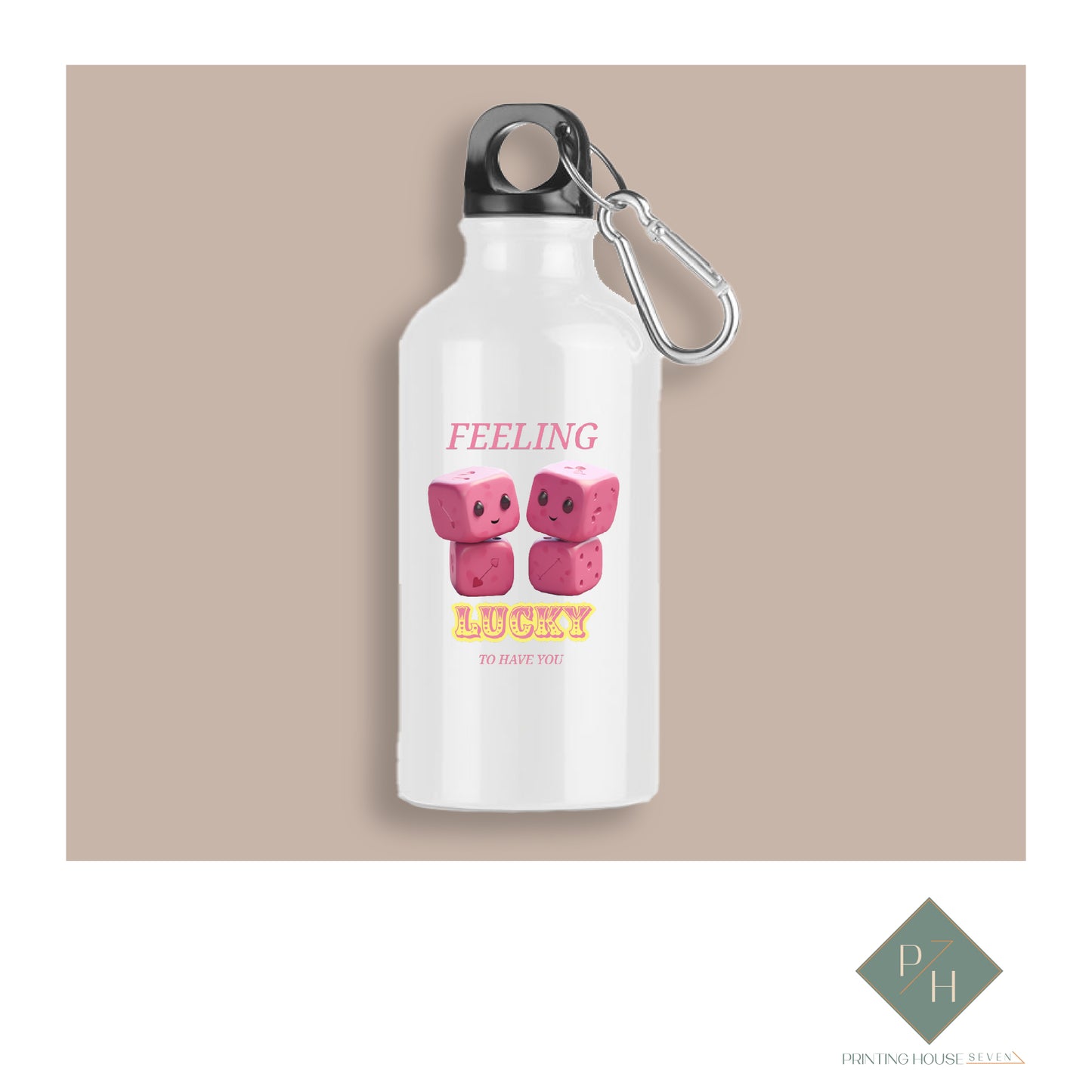 I Feel Lucky To Have You - Bottle With Carabiner