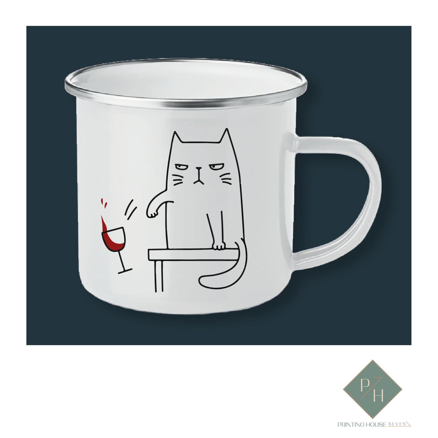 Cats and Wine - Enameled Jug