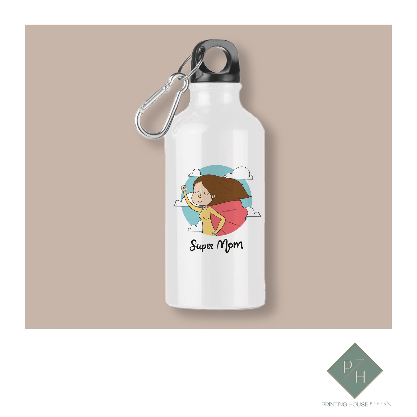 Super Mom - Bottle With Carabiner