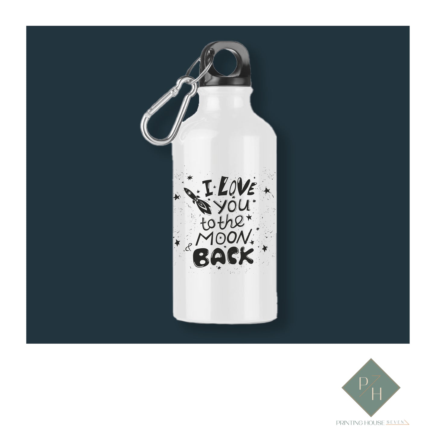 I Love You To The Moon &amp; Back - Bottle With Carabiner