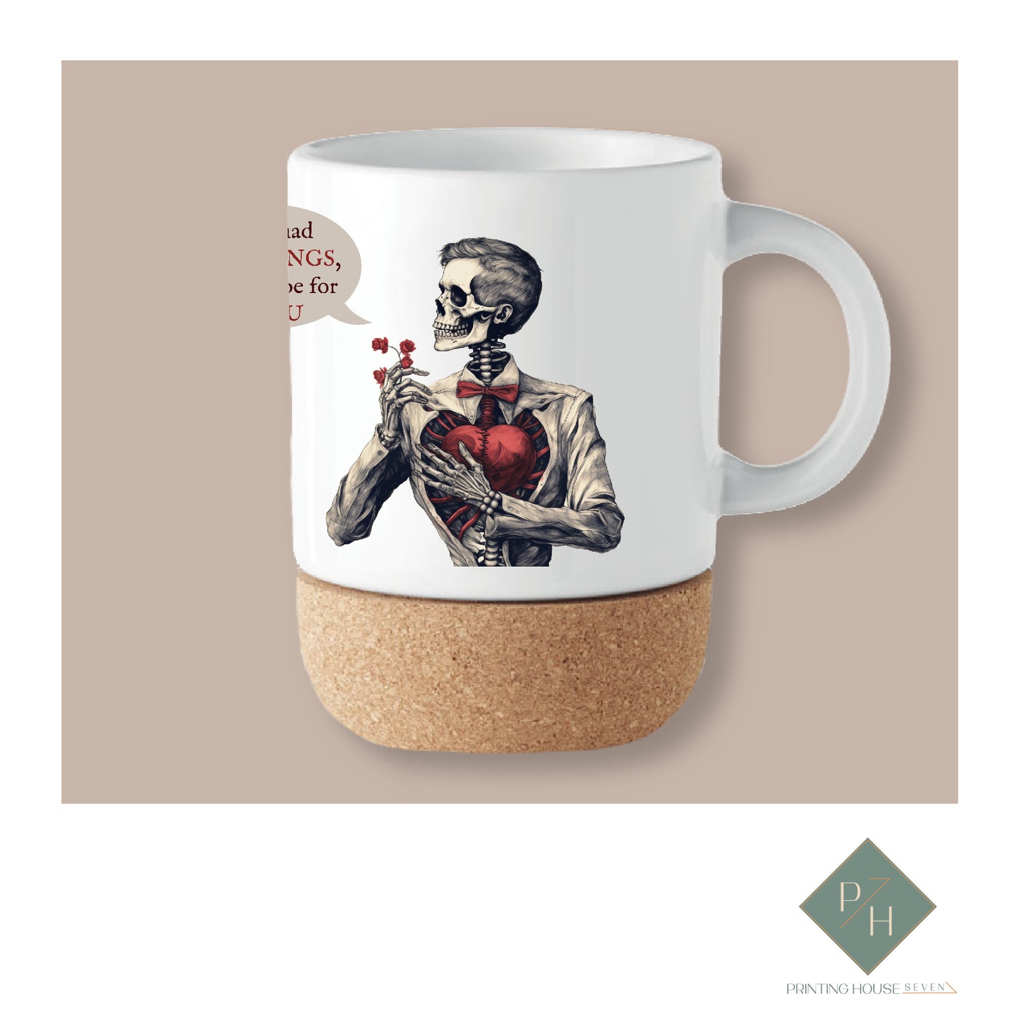 Skeleton Love Story - Cork Bottom Glass