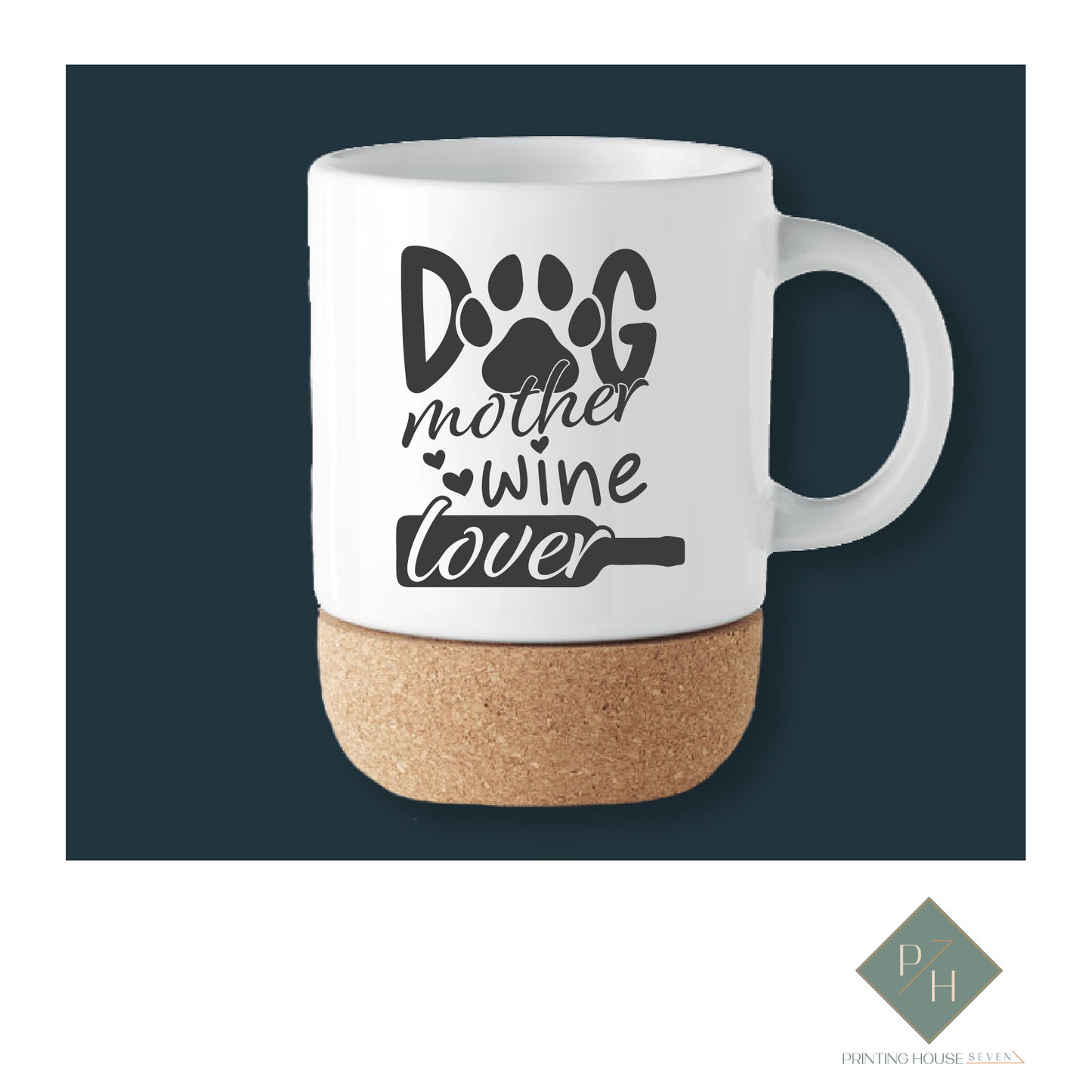 Dog Mother Wine Lover - Cork Bottom Glass