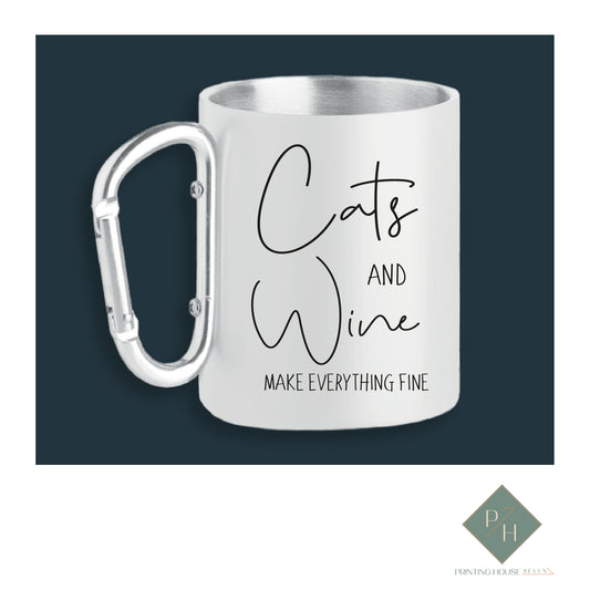 Cats And Wine - Jug With Carabiner