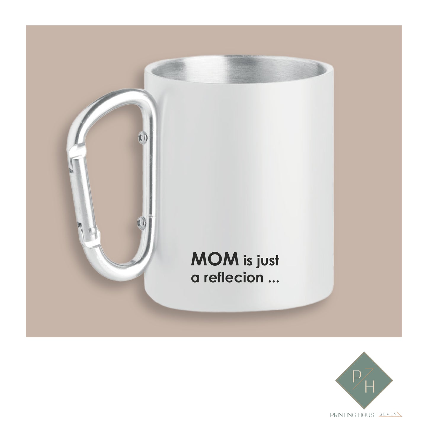 MOM = WOW - Water Bottle With Carabiner