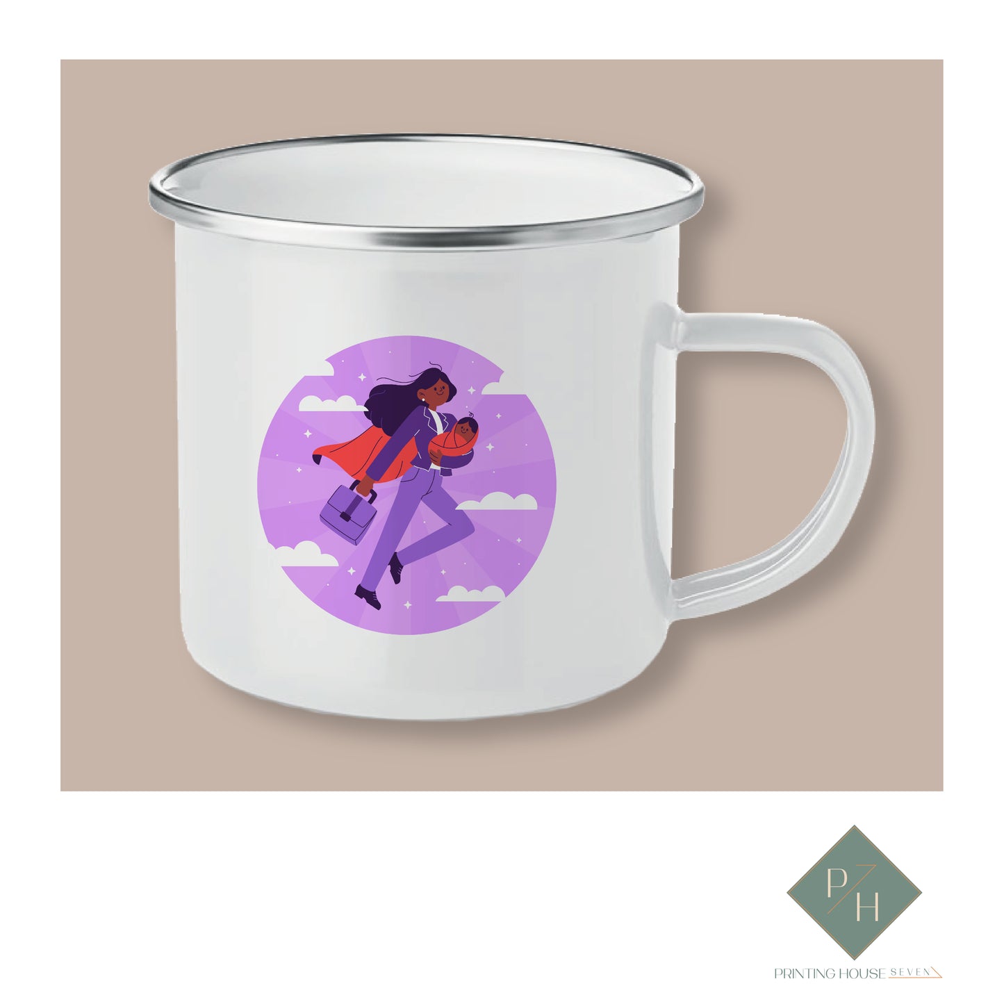 Super Mom 2 - Enameled Mug