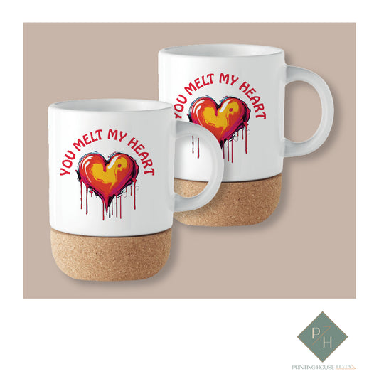 You Melt My Heart - Cork Bottom Glasses For Two