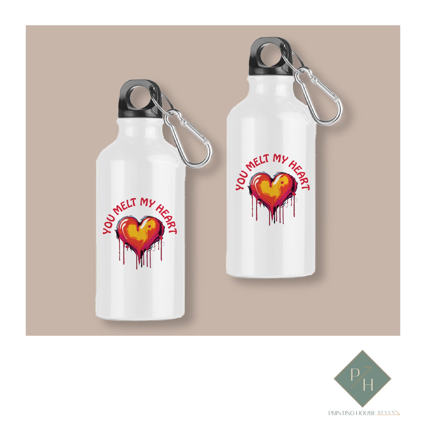 You Melt My Heart - Bottles With Carabiner For Two