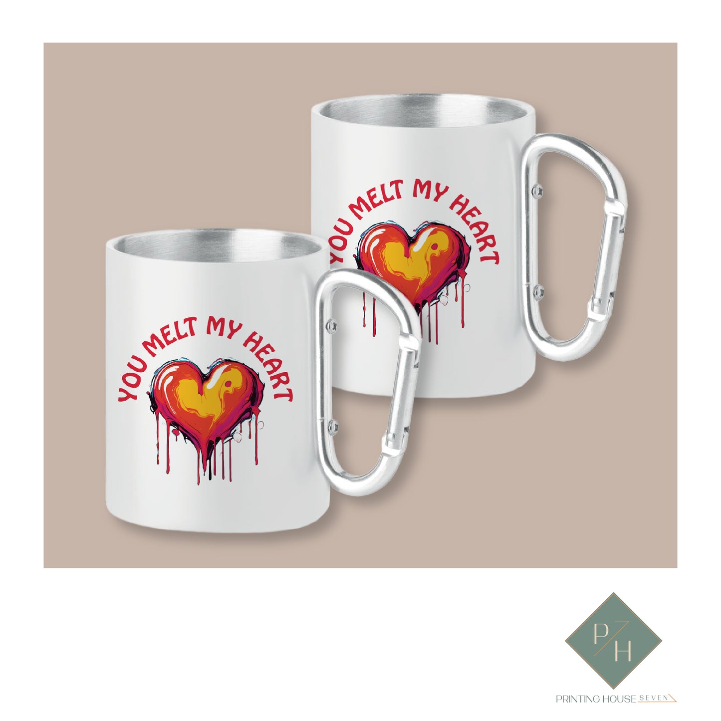 You Melt My Heart - Mugs With Carabiner For Two