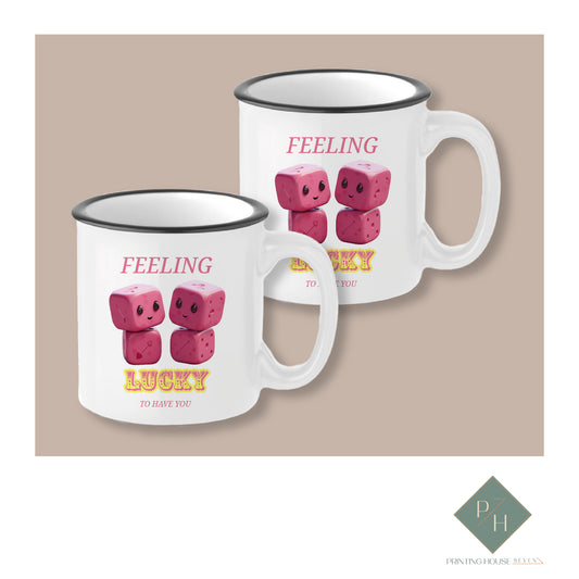 Feeling lucky to have you - Ceramic Mugs for Two