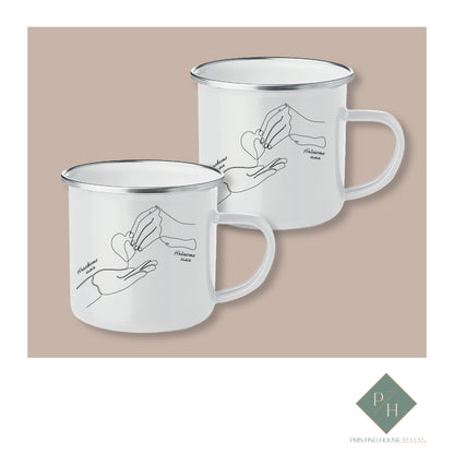 Enamel Mugs With Your Names For Two