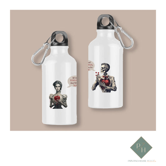 Skeleton Love Story - Bottles With Carabiner For Two