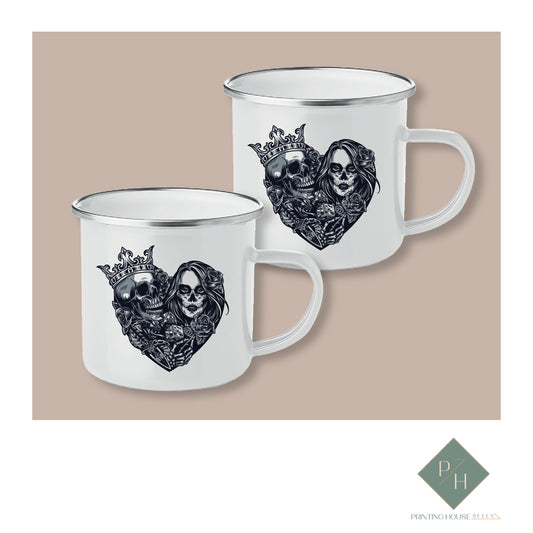 Skull Lovers - Enamel Mugs for Two