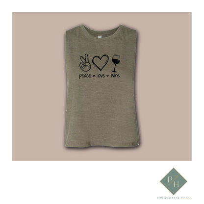 Peace, Love, Wine - T-shirt