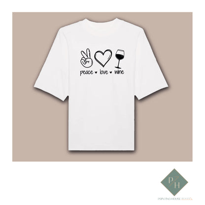 Peace, Love, Wine - T-Shirt