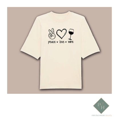 Peace, Love, Wine - T-Shirt