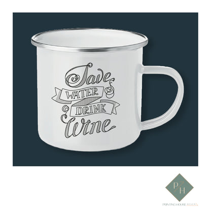 Save Water, Drink Wine - Enameled Jug