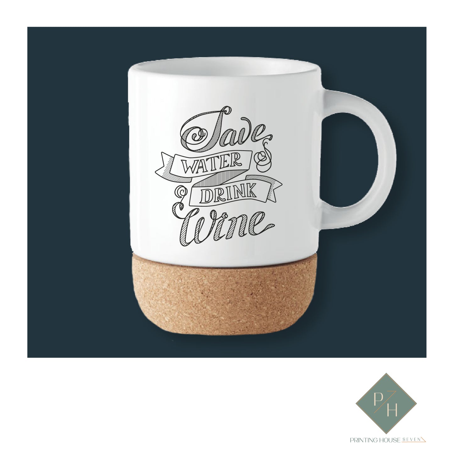 Save Water- Drink Wine - Cork Bottom Glass