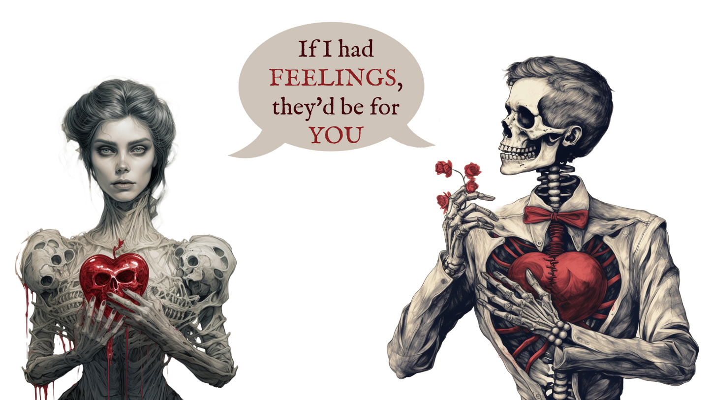 Skeleton Love Story - Glasses For Two