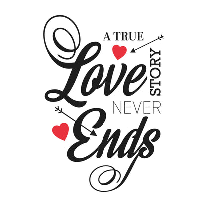 A True Love Story Never Ends - Mugs For Couples With Your Initials