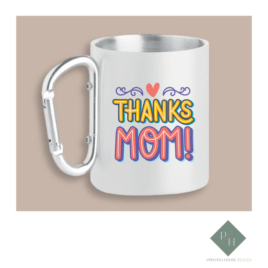 Thank you Mom - Water Bottle with Carabiner