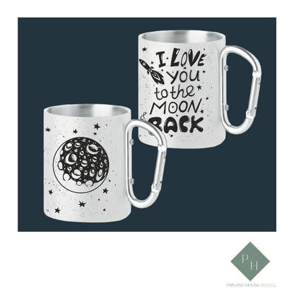 I Love You To The Moon And Back - Mugs With Carabiner For Two