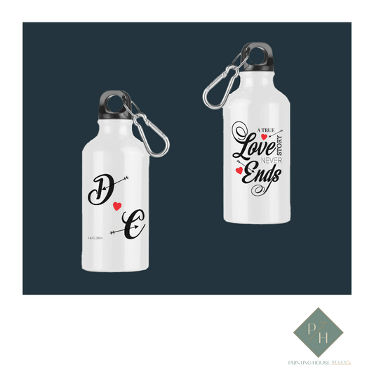 A True Love Story Never Ends - Bottles With Carabiners With Your Initials