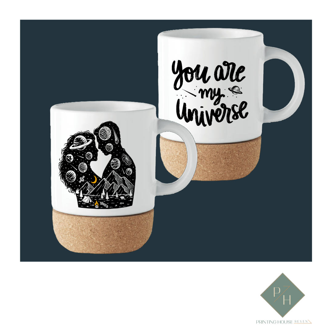 You Are My Universe - Cork Bottom Glasses For Two