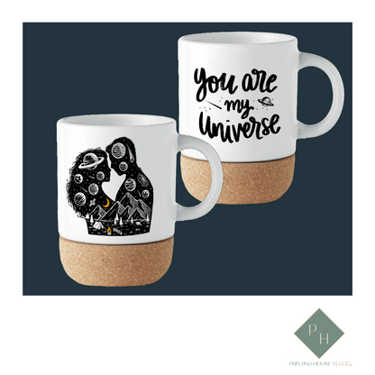 You Are My Universe - Cork Bottom Glasses For Two