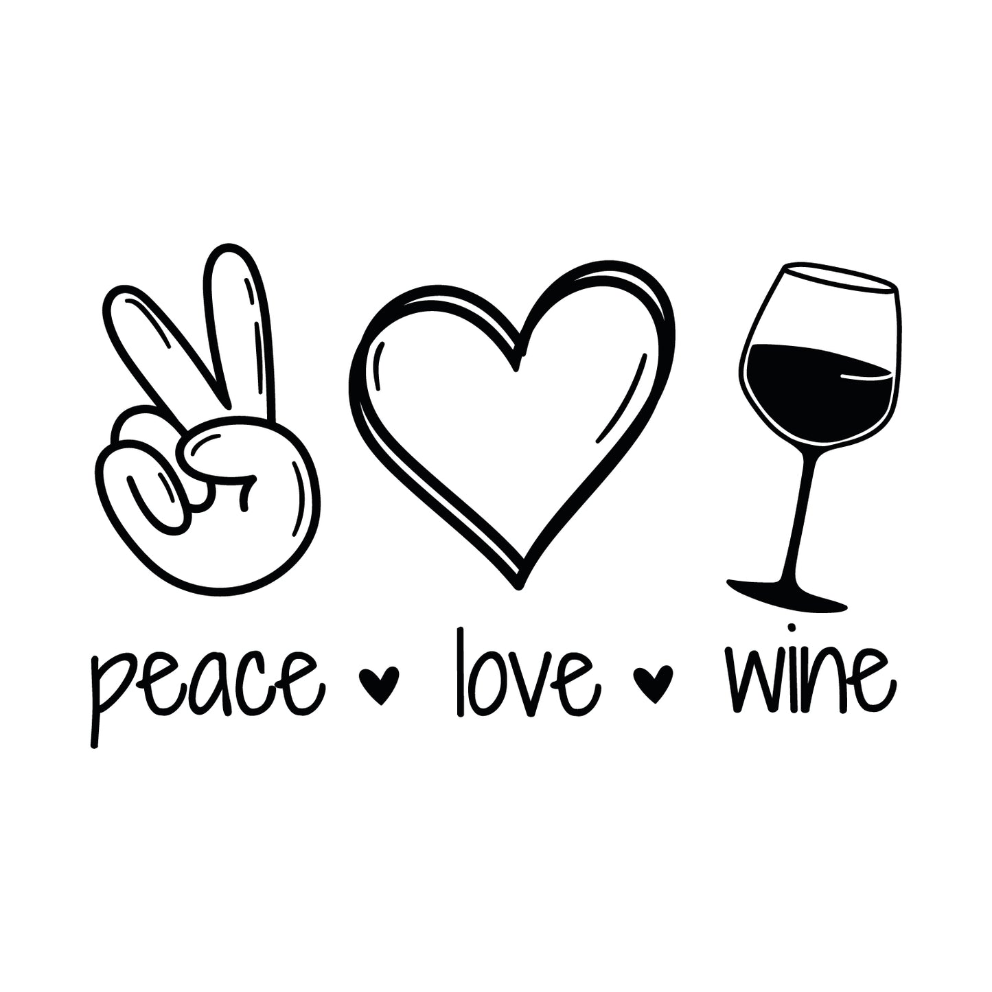 Peace, Love, Wine - Steel Bottle