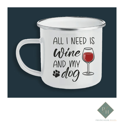 Wine And Dog - Enameled Jug