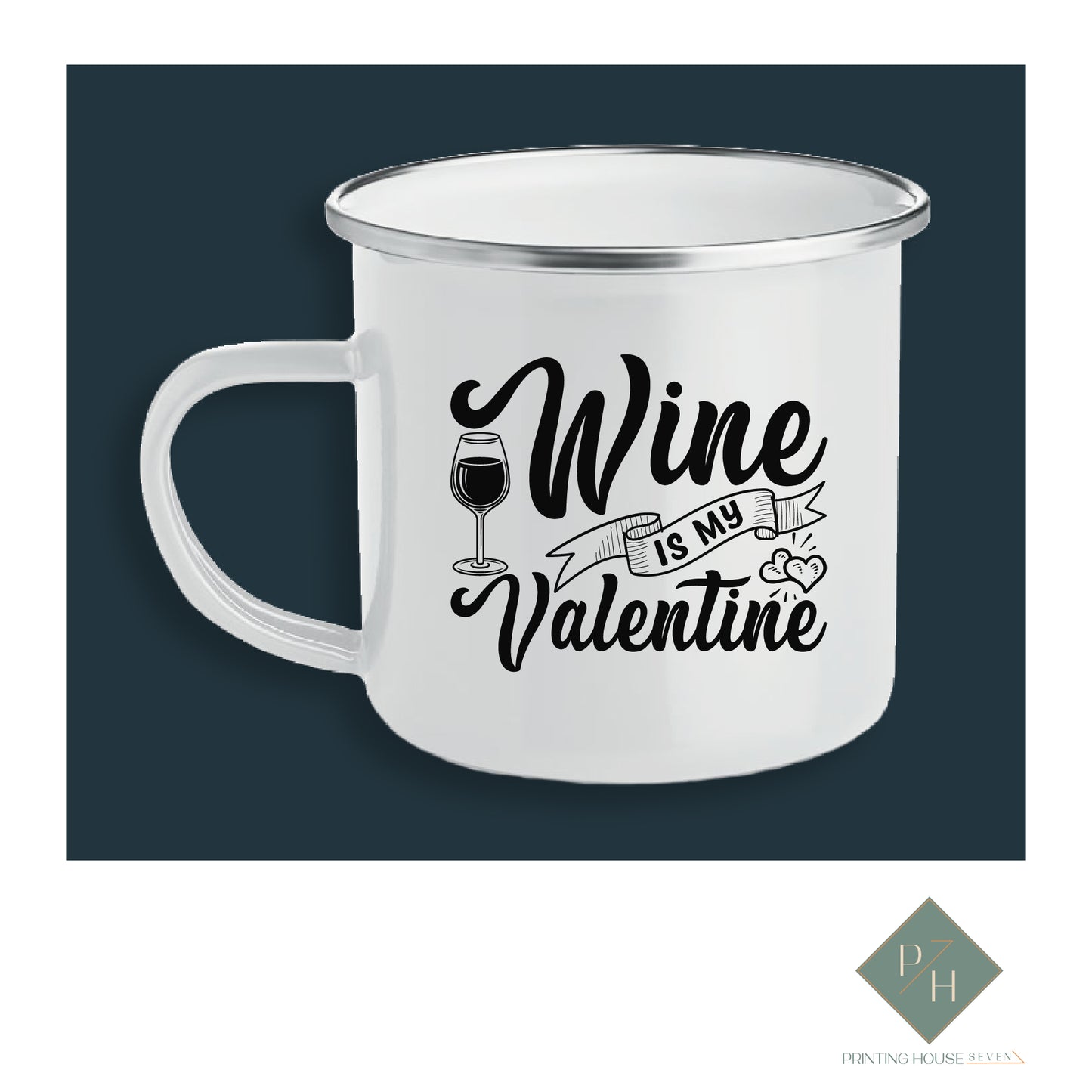 Wine Is My Valentine - Enameled Jug