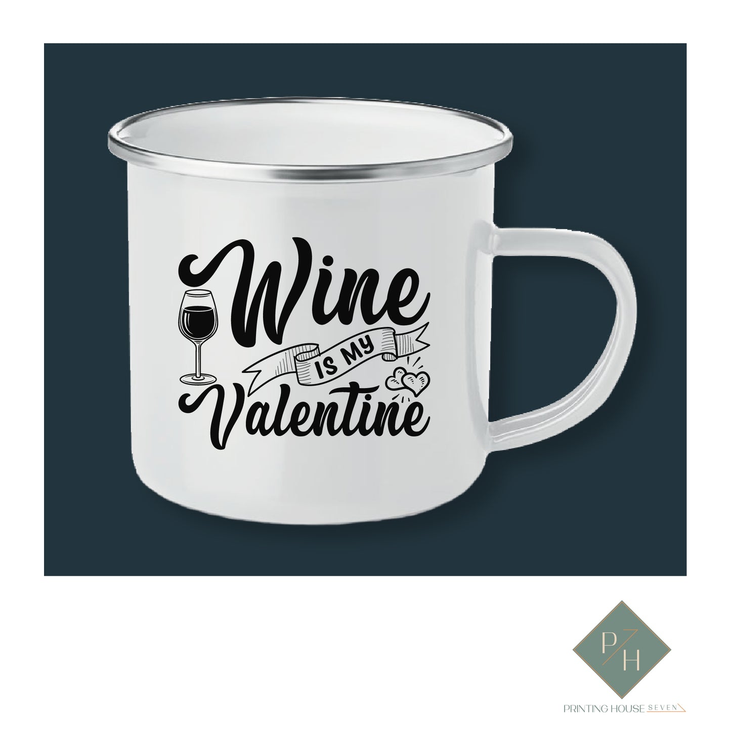 Wine Is My Valentine - Enameled Jug