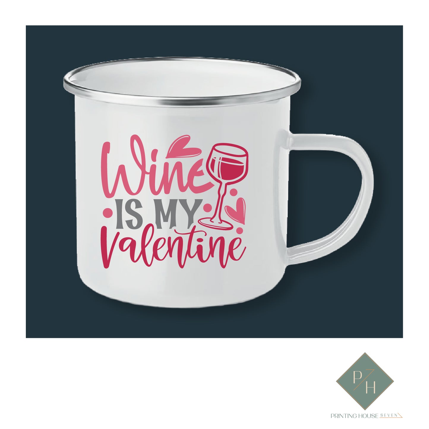 Wine Is My Valentine - Enameled Jug