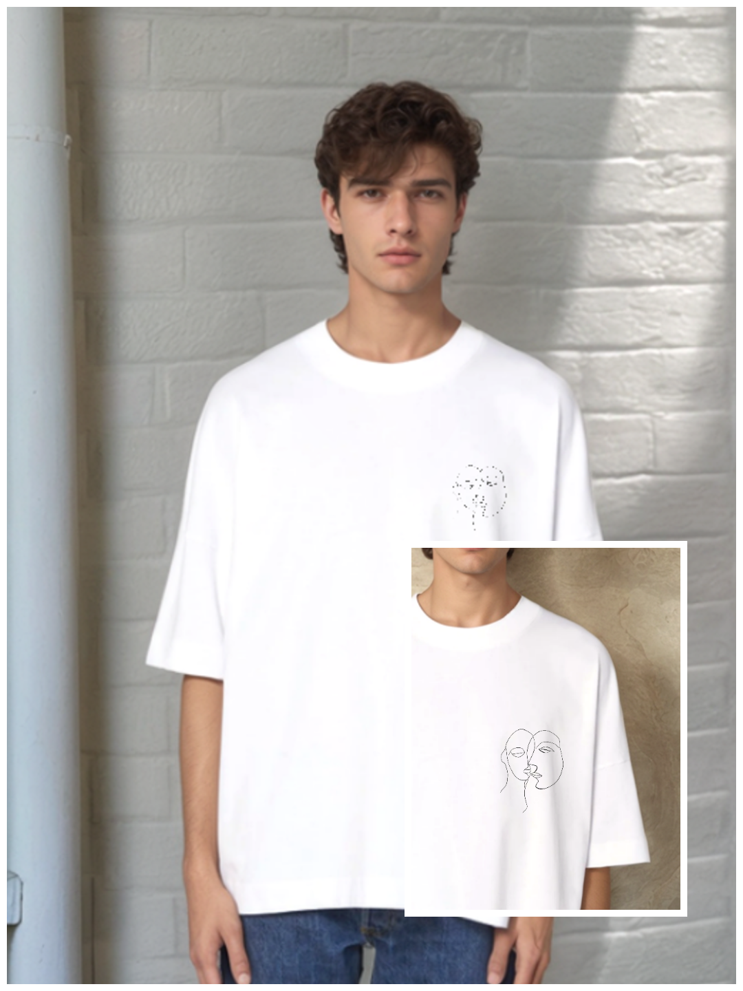 Lines Of Love - T-shirt (embroidery option)