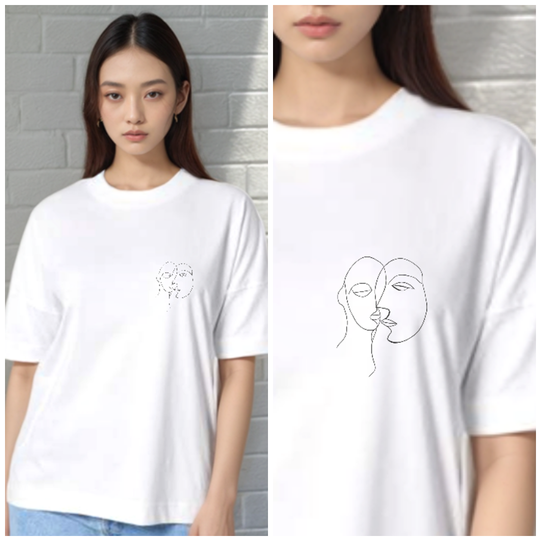 Lines Of Love - T-shirt (embroidery option)