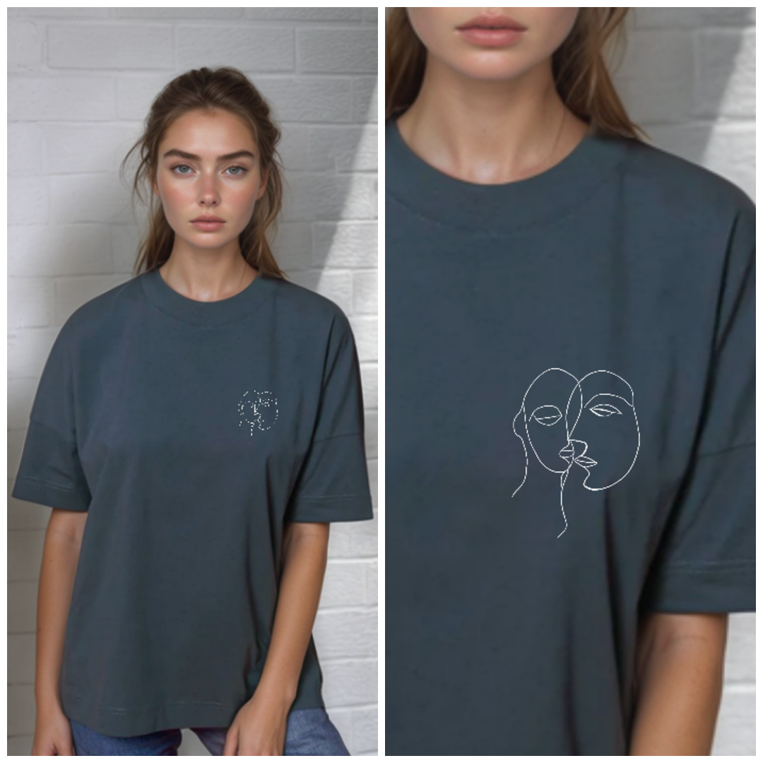 Lines Of Love - T-shirt (embroidery option)