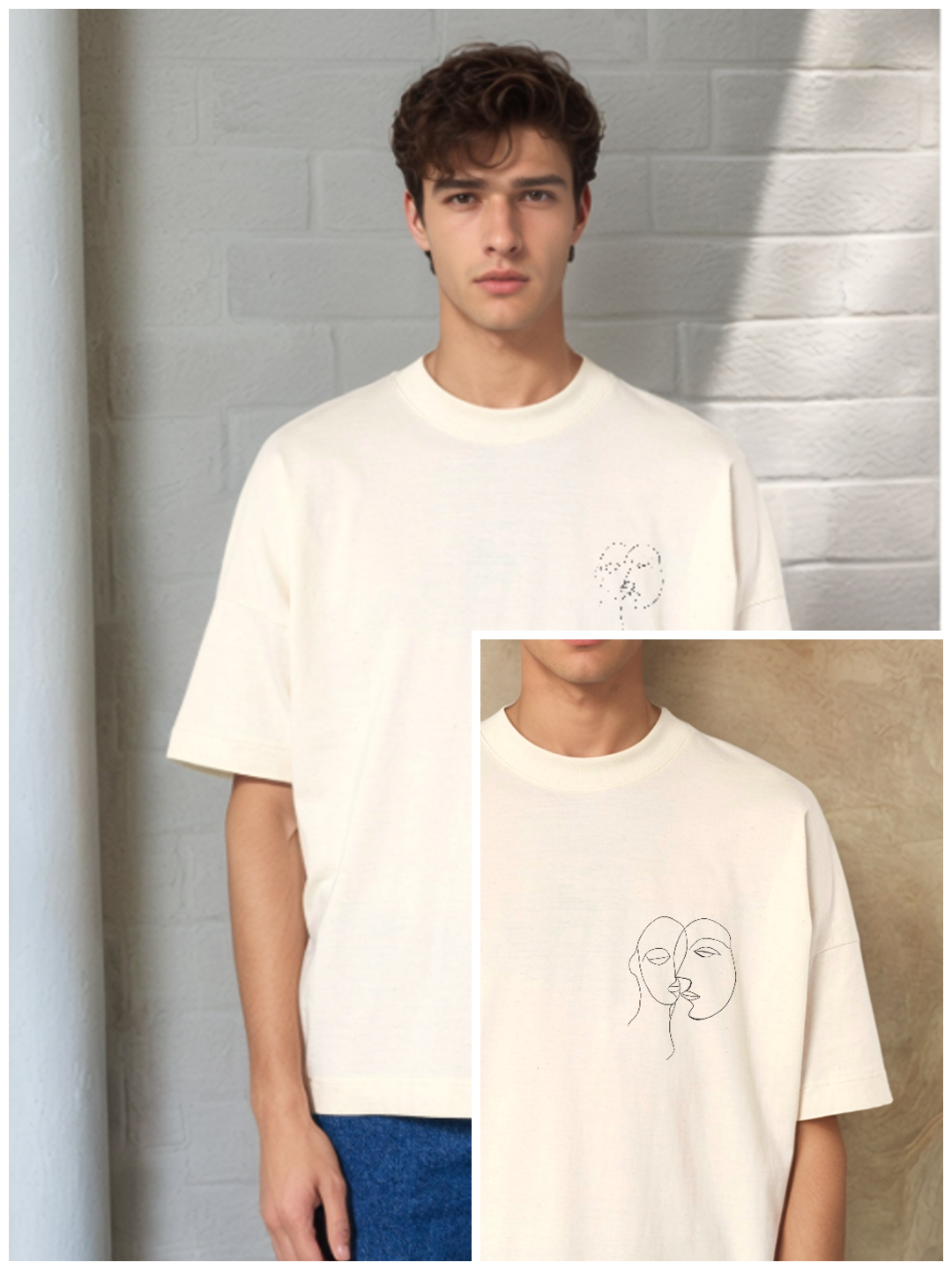 Lines Of Love - T-shirt (embroidery option)